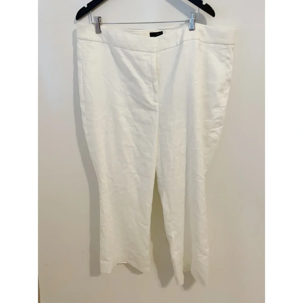 NWT J Crew Hayden Linen Kickout Crop White 20 - Picture 3 of 7